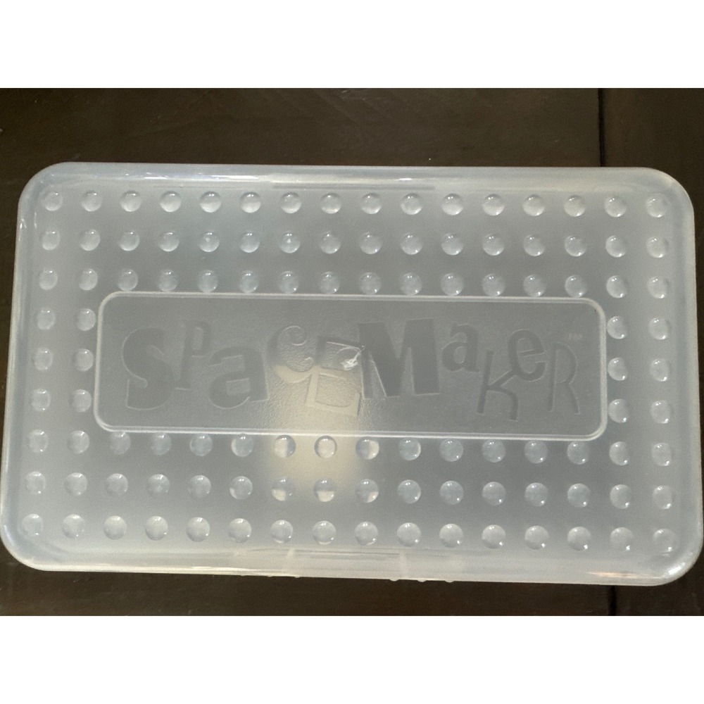 SpaceMaker Clear Frosted Plastic Pencil Box Raised Dot Lid 577070 USA Made